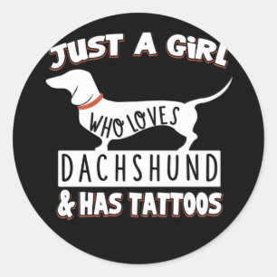 Dog Gift Just A Girl Who Loves Dachshund Classic Round Sticker