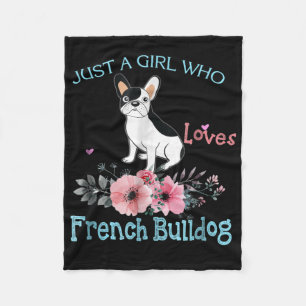 Dog Gift Loves French Bulldog Fleece Blanket