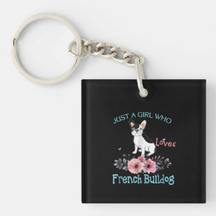 Dog Gift Loves French Bulldog Key Ring