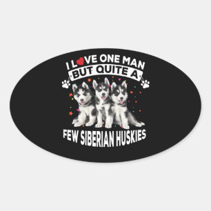 dog gift Ouite A Dog Few Siberian Husky Oval Sticker