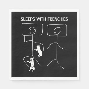 Dog Gift   Sleeps With Frenchies Napkin