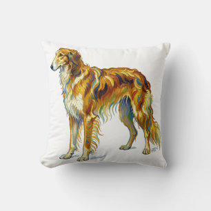 Dog Gift Vibrant Colorful Saluki Dog Design Cushion
