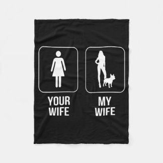 Dog Gift | Your Wife - My Wife French Bulldog Fleece Blanket