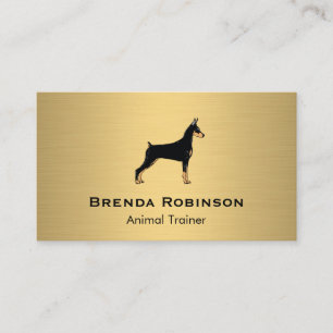 Dog   Gold Metallic Backdrop Business Card
