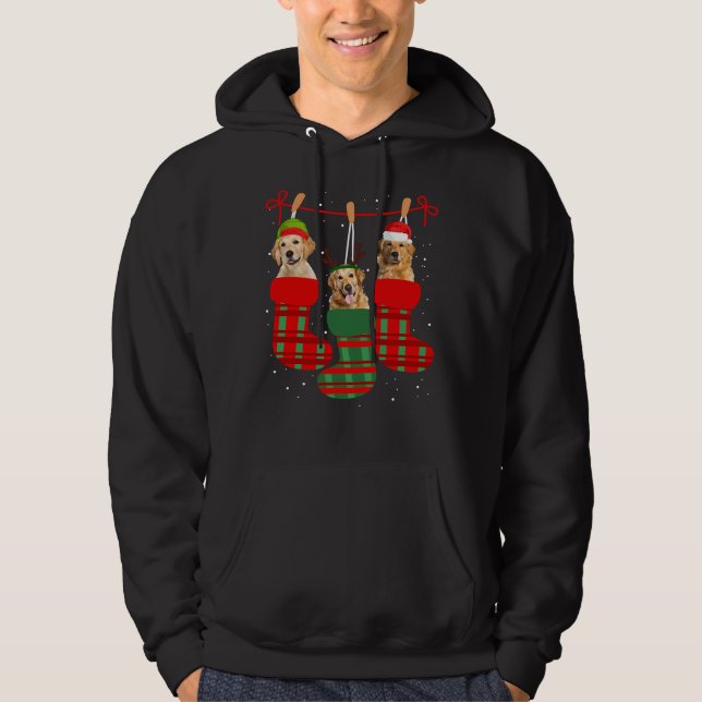 Dog Golden Retriever Christmas Socks Hoodie (Front)