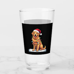 Dog Golden Retriever Santa Christmas Xmas Lights ( Glass