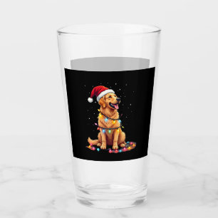 Dog Golden Retriever Santa Christmas Xmas Lights ( Glass