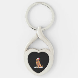 Dog Golden Retriever Santa Christmas Xmas Lights ( Key Ring