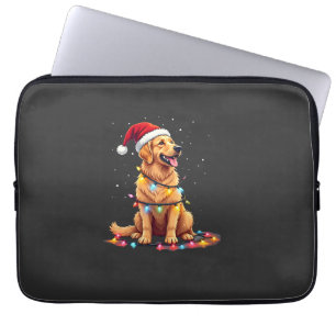 Dog Golden Retriever Santa Christmas Xmas Lights ( Laptop Sleeve