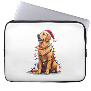 Dog Golden Retriever Santa Christmas Xmas Lights ( Laptop Sleeve