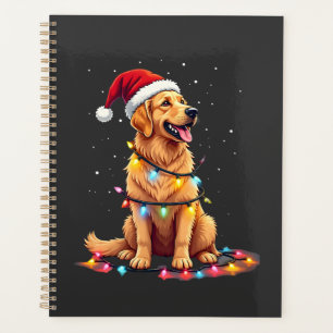 Dog Golden Retriever Santa Christmas Xmas Lights ( Planner