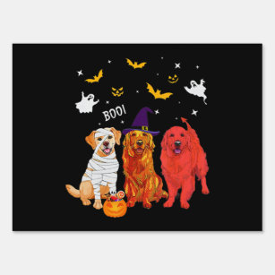 Dog   Goldens Retrievers Halloween Costume Garden Sign