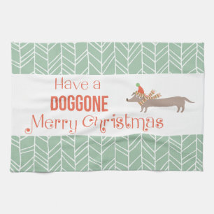 Dog Gone Merry Christmas Tea Towel