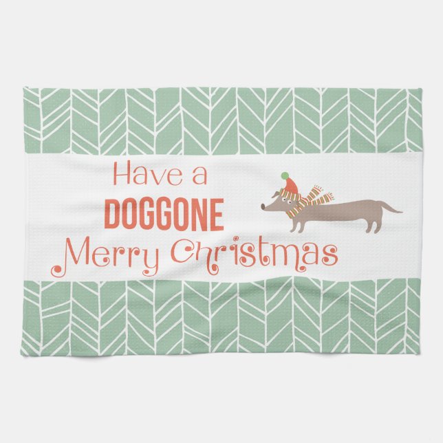 Dog Gone Merry Christmas Tea Towel (Horizontal)