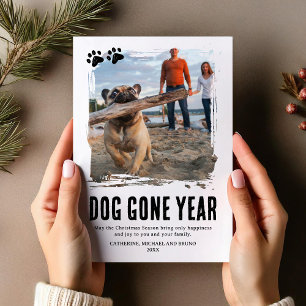 Dog Gone Year Cute Photo Christmas Holiday Card