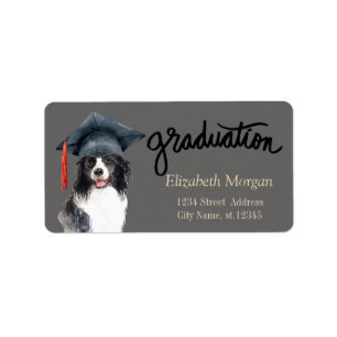 Dog Graduation Cap  Label