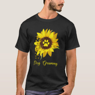 Dog Grammy Sunflower Gift Love Dogs and Flowers  f T-Shirt