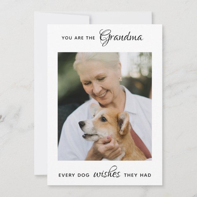 Dog Grandma Personalised Pet Photo Mother's Day Holiday Card (Front)