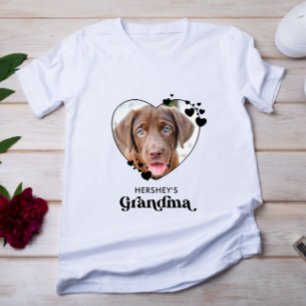 Dog GRANDMA Personalized Heart Dog Lover Pet Photo T-Shirt