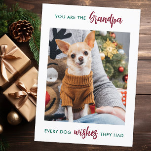 Dog Grandpa Merry Christmas Custom Pet Photo Holiday Card