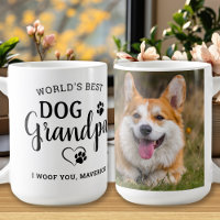 Dog Grandpa Paw Print Personalised Pet Photo