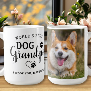 Dog Grandpa Paw Print Personalised Pet Photo Coffee Mug