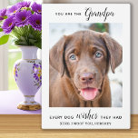 Dog Grandpa Personalised Pet Photo  Plaque<br><div class="desc">Happy Birthday the the best dog grandpa ever ! Give Grandpa a cute and funny personalised pet photo plaque from his best grandchild, the dog! "You Are The Grandpa Every Dog Wishes They Had " Personalise with your special message, the dog's name & favourite photo. This dog grandpa plaque is...</div>