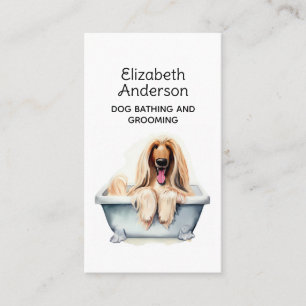 Dog Groomer Afghan Hound Business Card