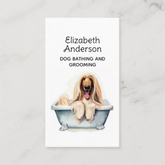 Dog Groomer Afghan Hound Business Card