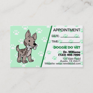 Dog Groomer Appointment Card