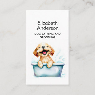 Dog Groomer Bathing Customised ii Business Card