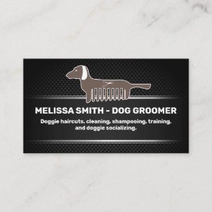 Dog Groomer   Black Mesh Background Appointment Card