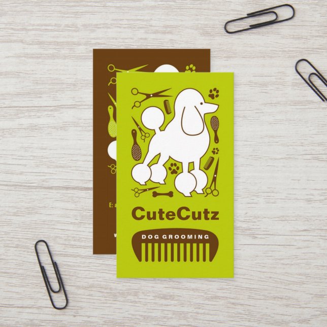 Dog Groomer Business Card (Front/Back In Situ)