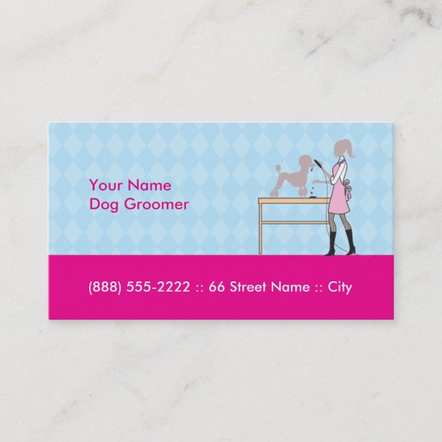 Dog groomer business card 3.5" x 2.0", 100 pack (Front)