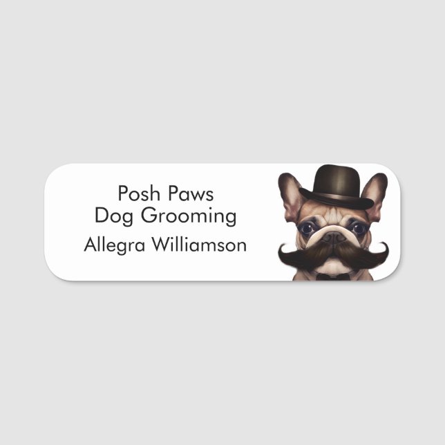 Dog Groomer Business Puppy Name Tag (Front)
