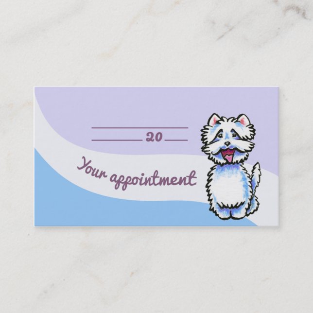 Dog Groomer Chic Westie Appointment Card (Front)
