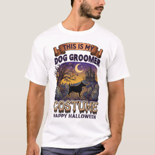 Dog Groomer Costume Happy Halloween Silhouette Hau T-Shirt