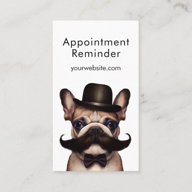 Dog Groomer Cute French Bulldog Appointment Card (Front)