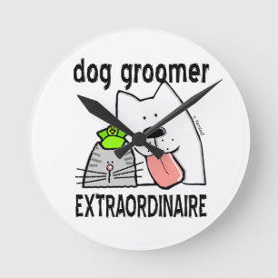 Dog Groomer Extraordinaire Customise Round Clock