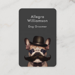Dog Groomer French Bulldog QR Code Business Card
