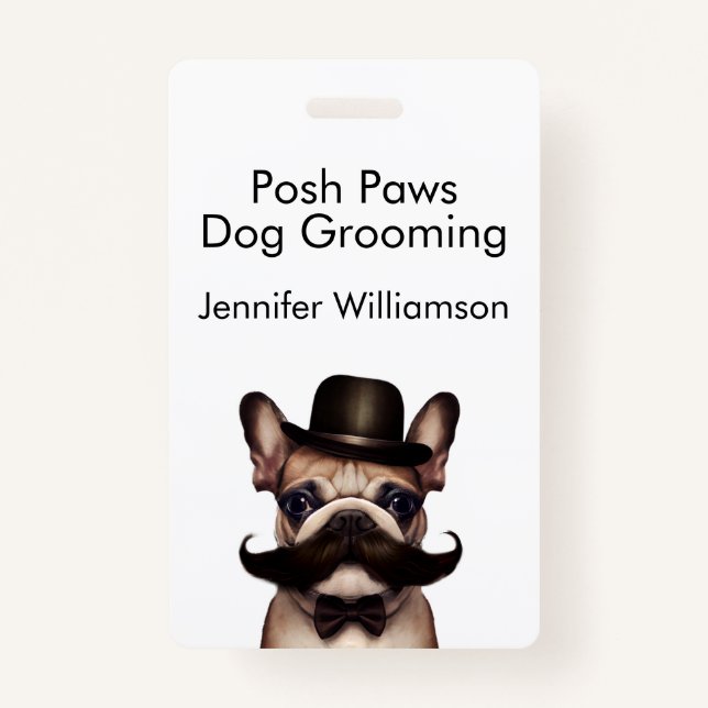 Dog Groomer Funny QR Code  ID Badge (Front)