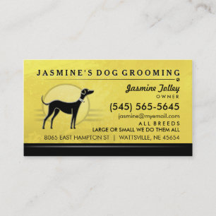 Dog Groomer Golden Yellow & Black Business Card