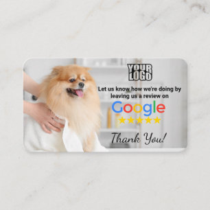 Dog Groomer Google Review Template With QR - Business Card