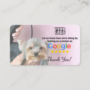 Dog Groomer Google Review Template With QR - Business Card