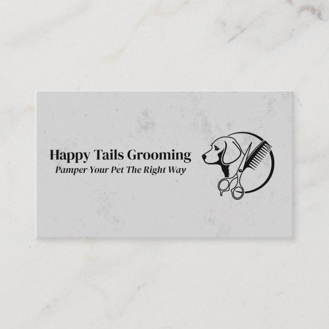 Dog Groomer | Hair Cutting Tools Business Card (Front)