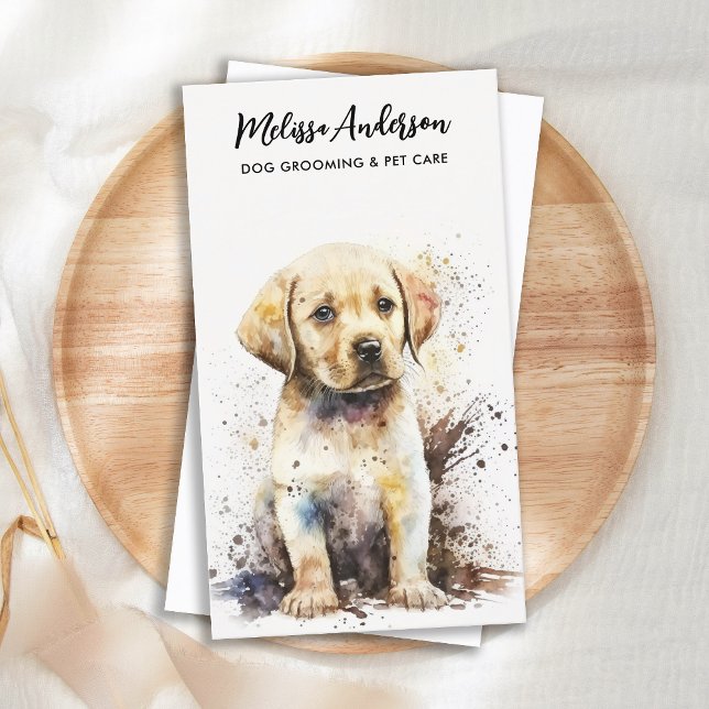 Dog Groomer Labrador Puppy Pet Sitter Pet Care Business Card (Creator Uploaded)