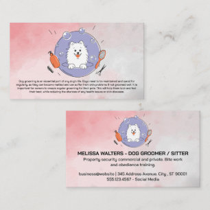 Dog Groomer Logo   Watercolor Background Business Card