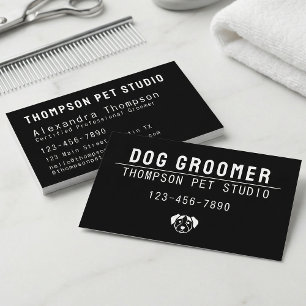 Dog Groomer Modern Bold Professional Pet Grooming Business Card