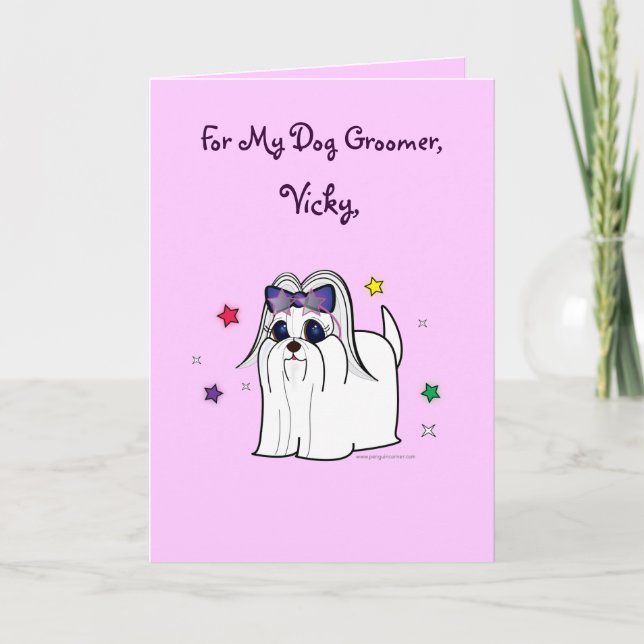 Dog Groomer Name Customisable Thank You Card (Front)