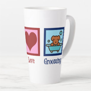Dog Groomer Peace Love Pet Grooming Latte Mug